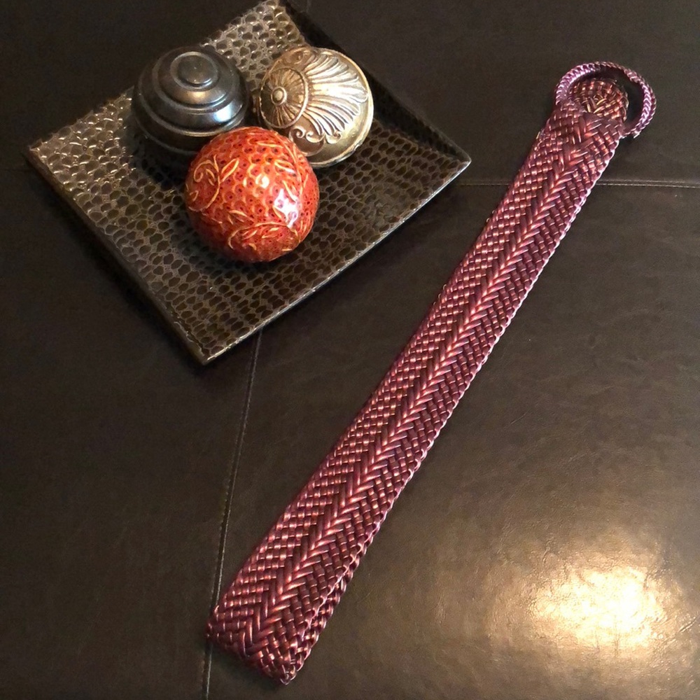 🍇Gorg metallic grape colored wide braided belt🍇